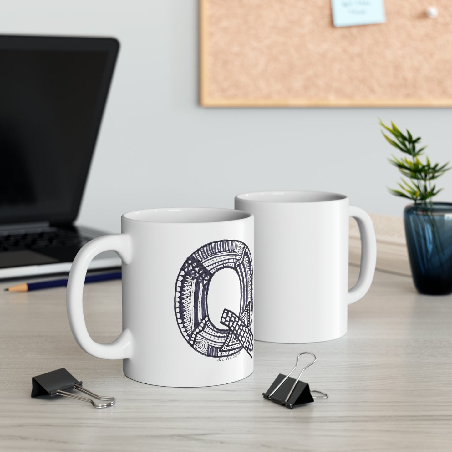 Zentangle Q - Ceramic Mug, 11oz