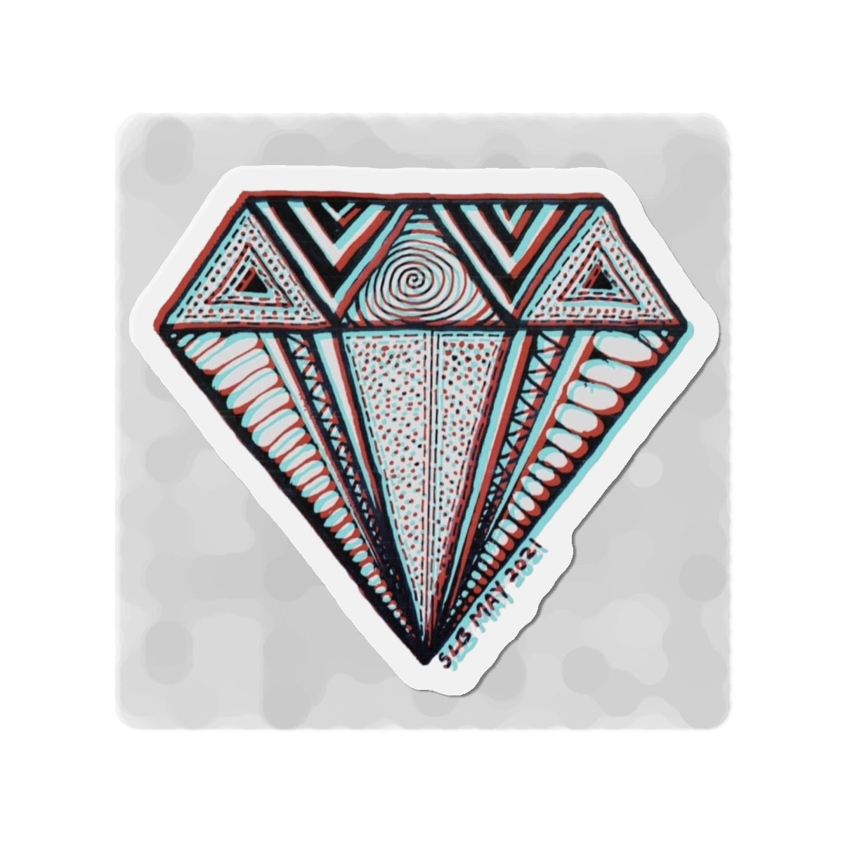 Zentangle Diamond Color - Die-Cut Magnets