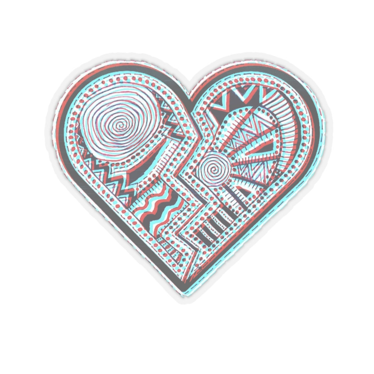 Zentangle Heart Color - Kiss-Cut Stickers
