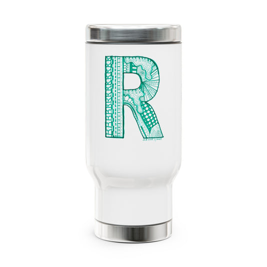 Zentangle R - Stainless Steel Travel Mug with Handle, 14oz