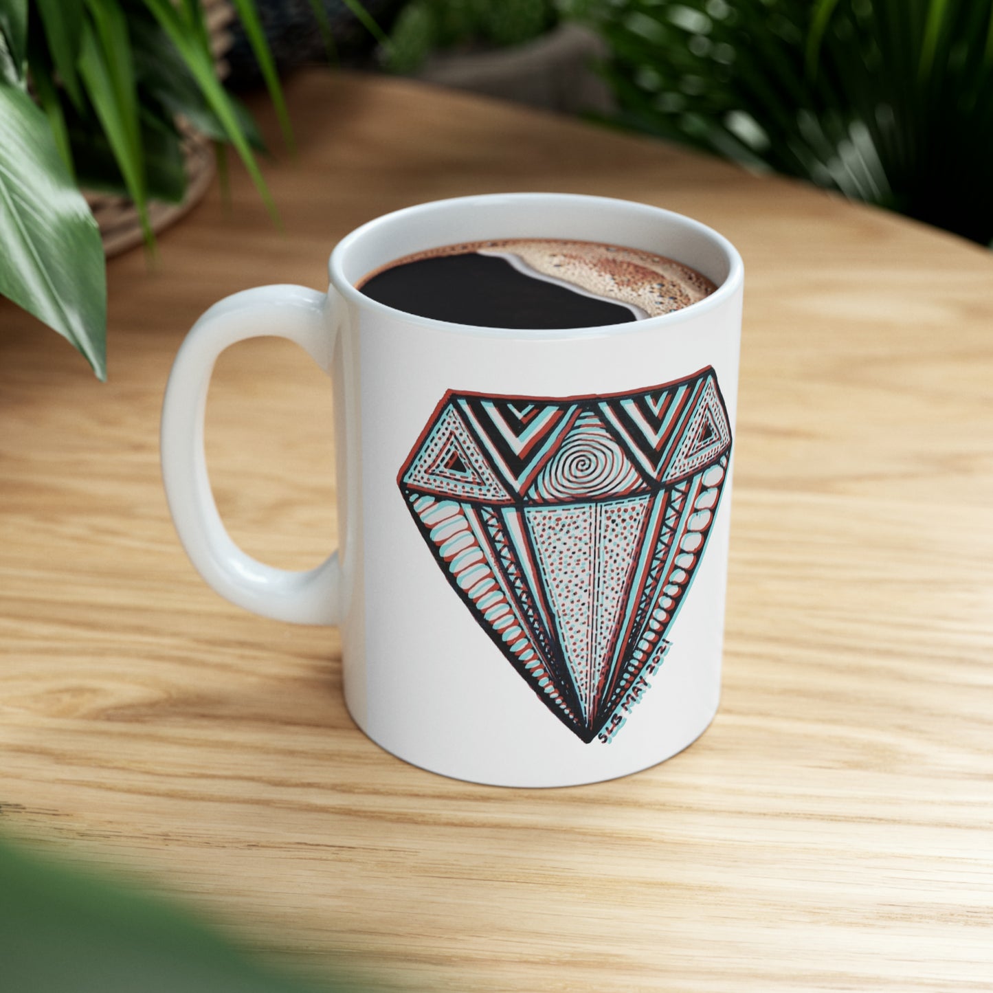 Zentangle Diamond - Ceramic Mug 11oz