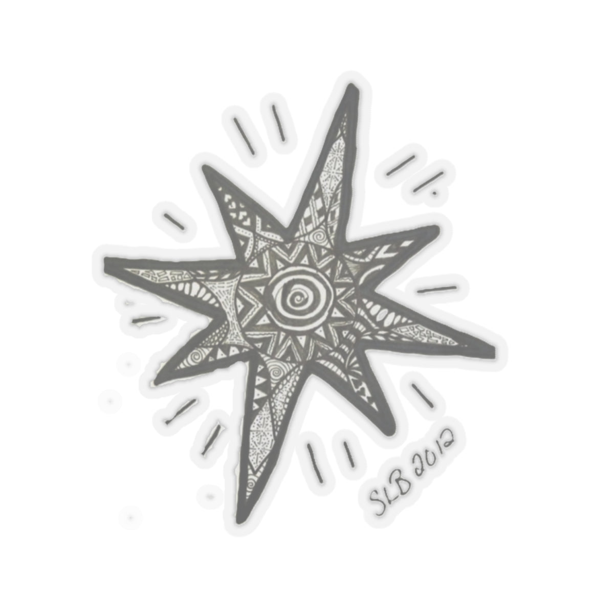 Zentangle Star - Kiss-Cut Stickers
