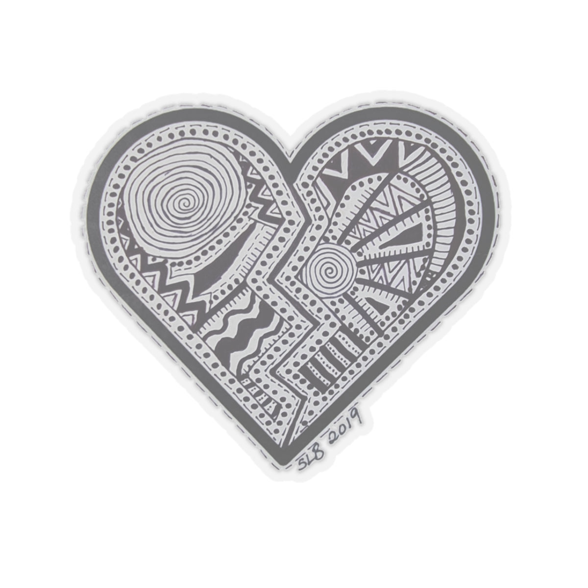 Zentangle Heart Blk - Kiss-Cut Stickers