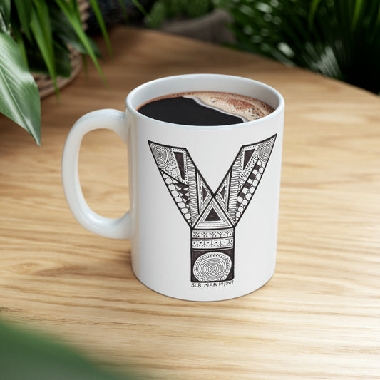 Zentangle Y - Ceramic Mug, 11oz