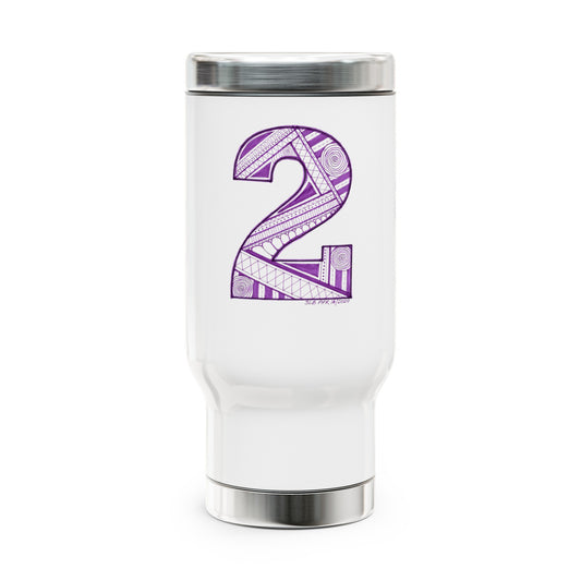 Zentangle number 2 - Stainless Steel Travel Mug with Handle, 14oz