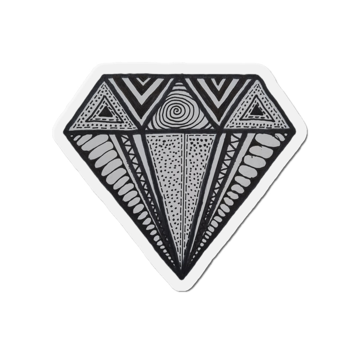 Zentangle Diamond Blk - Die-Cut Magnets