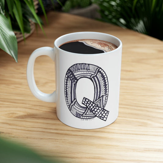 Zentangle Q - Ceramic Mug, 11oz