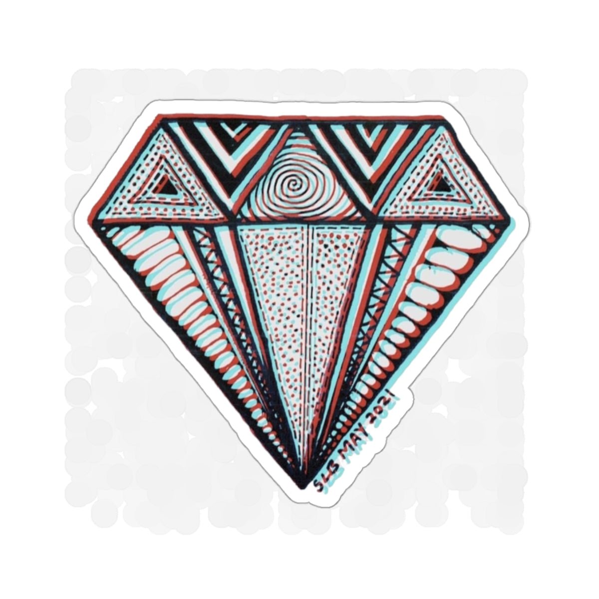 Zentangle Diamond Color - Kiss-Cut Stickers