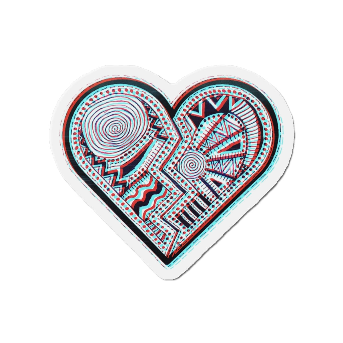 Zentangle Heart Color - Die-Cut Magnets