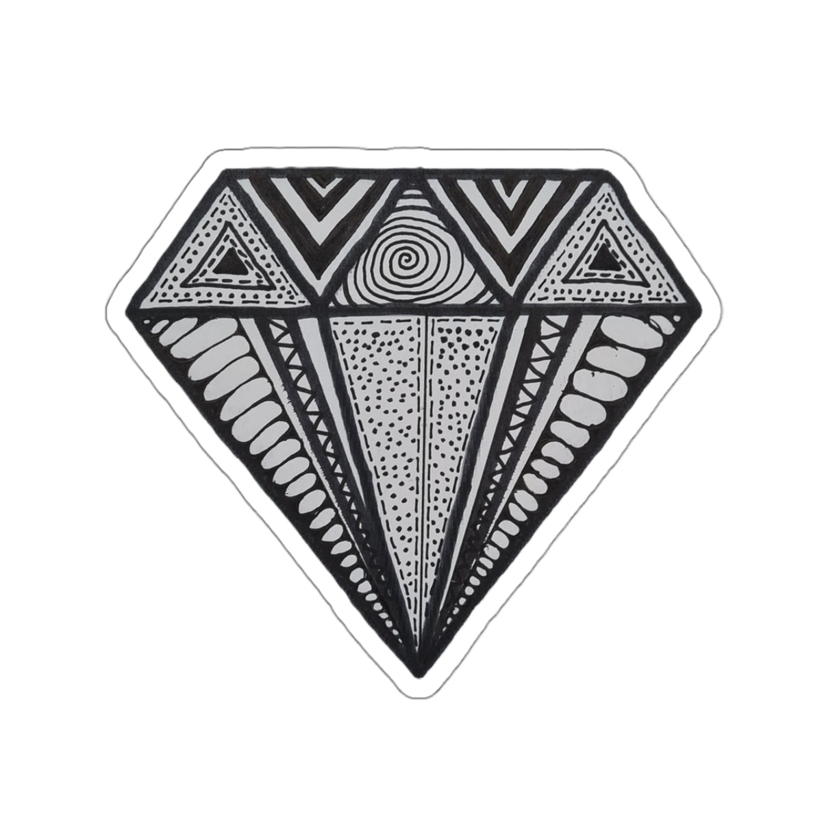 Zentangle Diamond Blk - Kiss-Cut Stickers