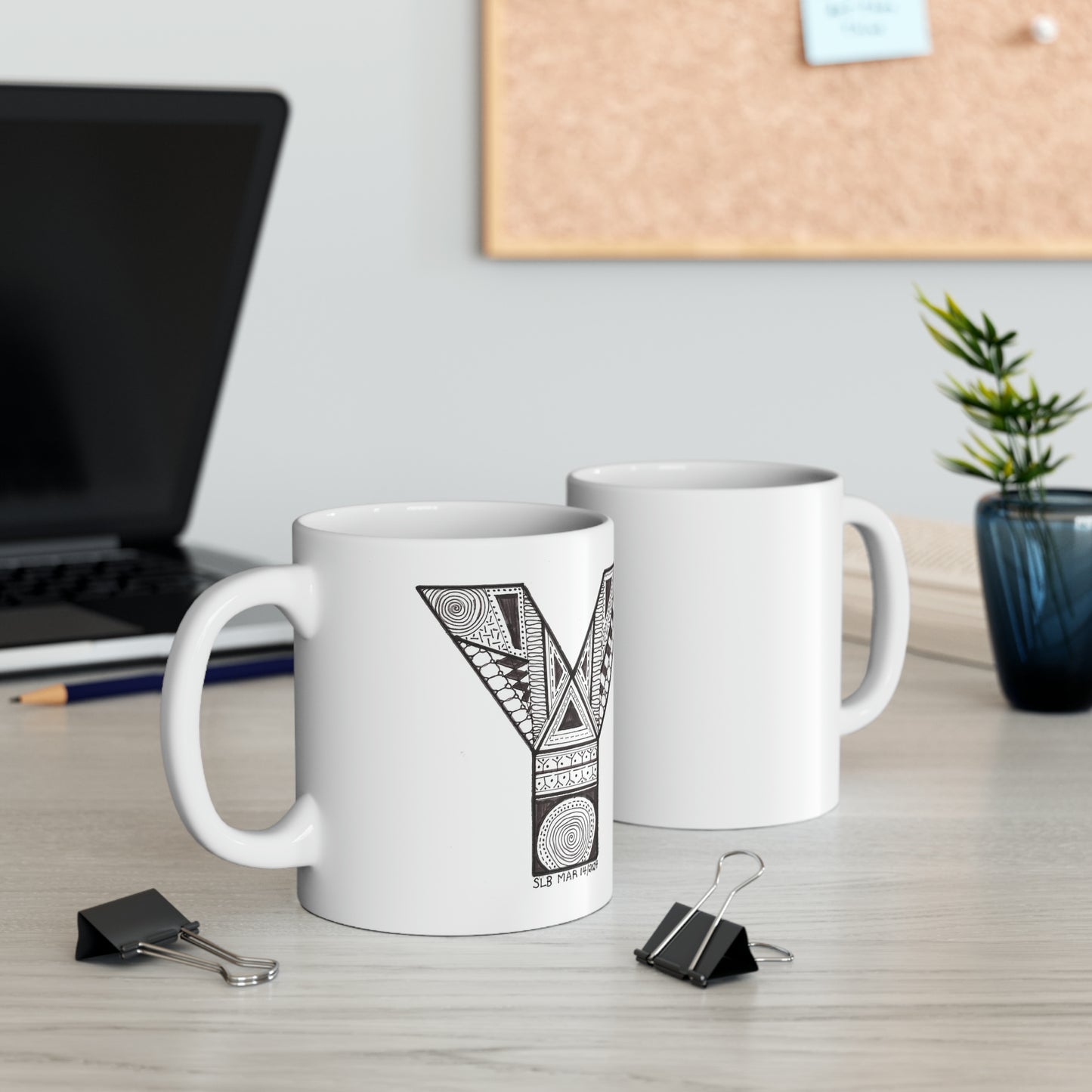 Zentangle Y - Ceramic Mug, 11oz