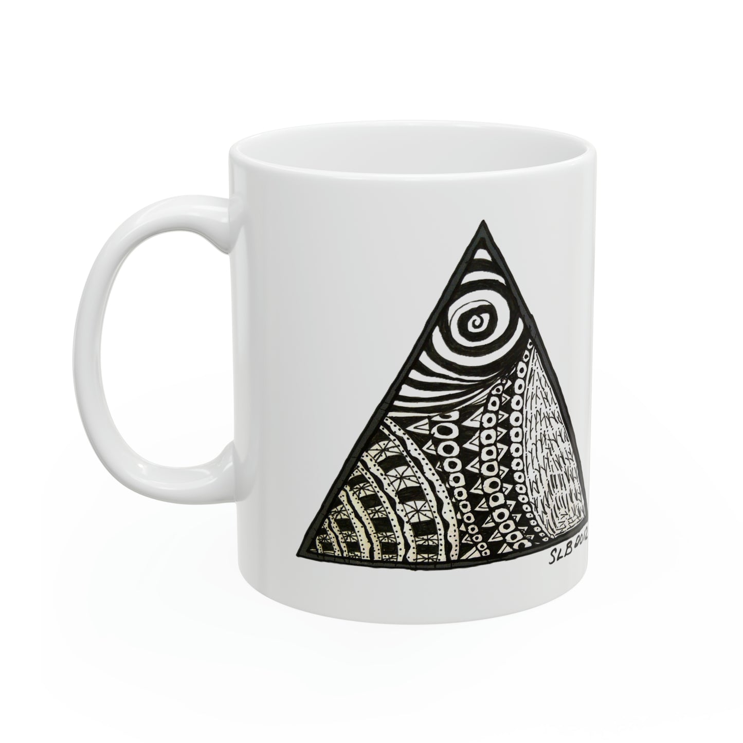 Zentangle Triangle - Ceramic Mug 11oz