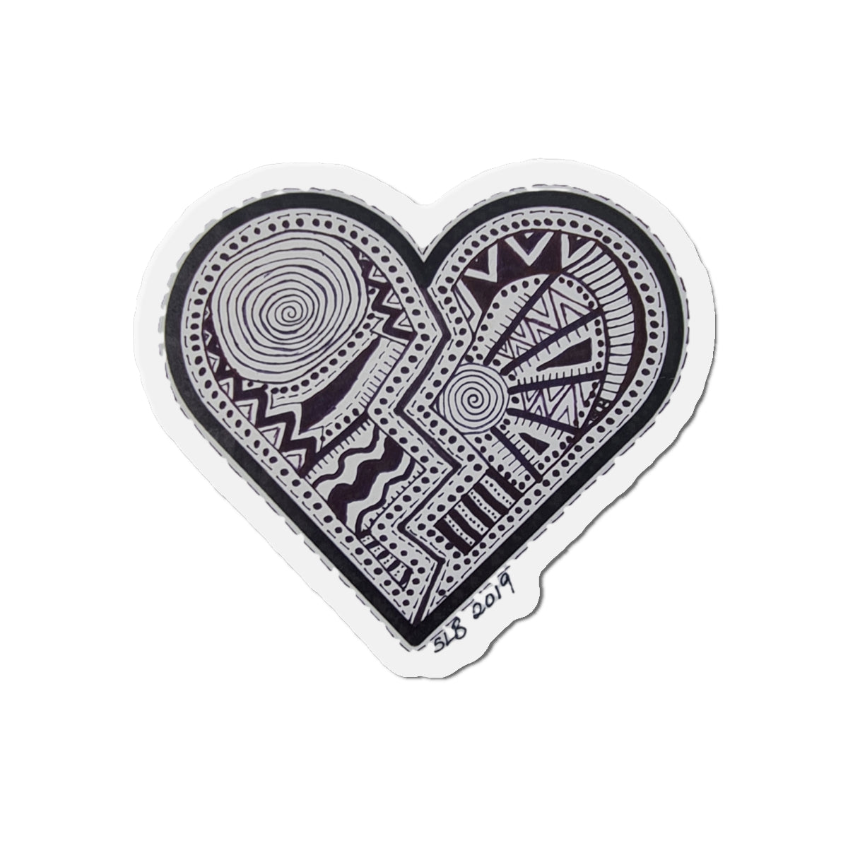 Zentangle Heart Blk - Die-Cut Magnets