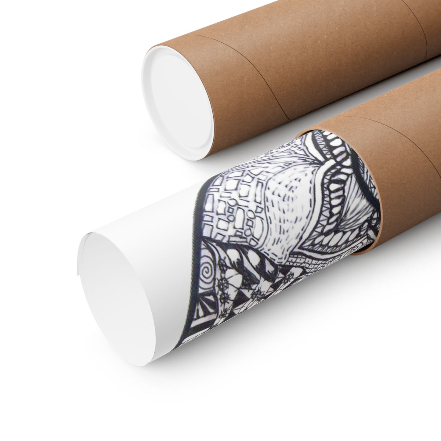 Zentangle YingYang - Art Print