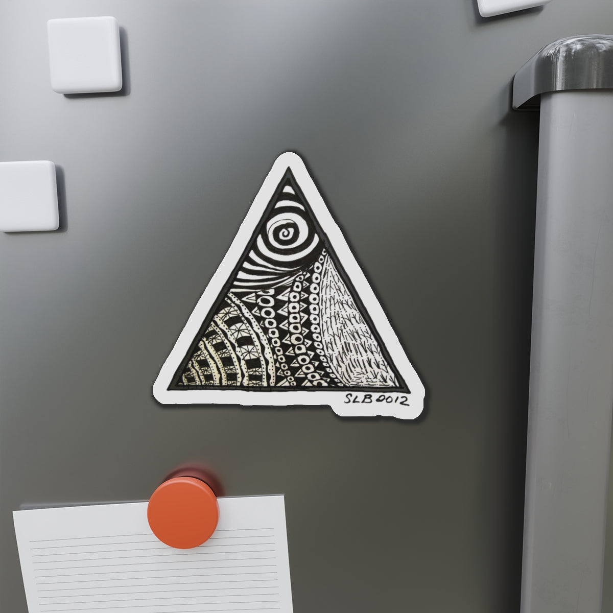 Zentangle Triangle - Die-Cut Magnets
