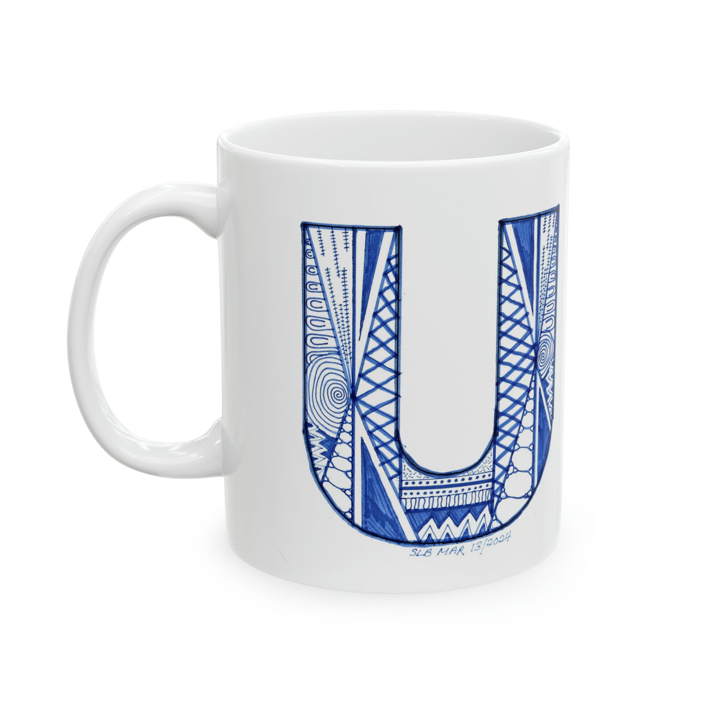 Zentangle U - Ceramic Mug, 11oz