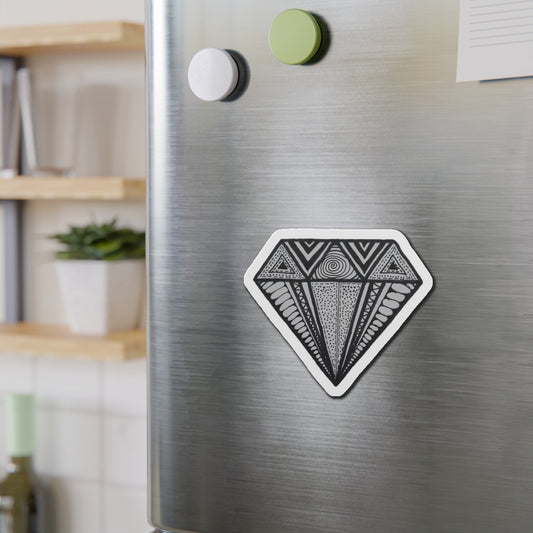 Zentangle Diamond Blk - Die-Cut Magnets