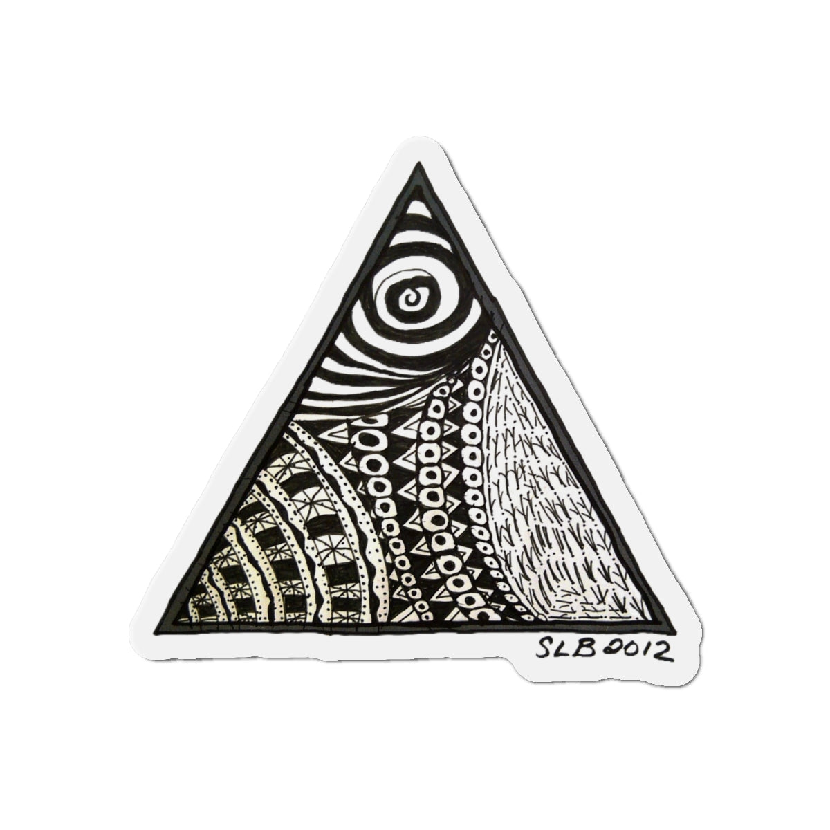 Zentangle Triangle - Die-Cut Magnets