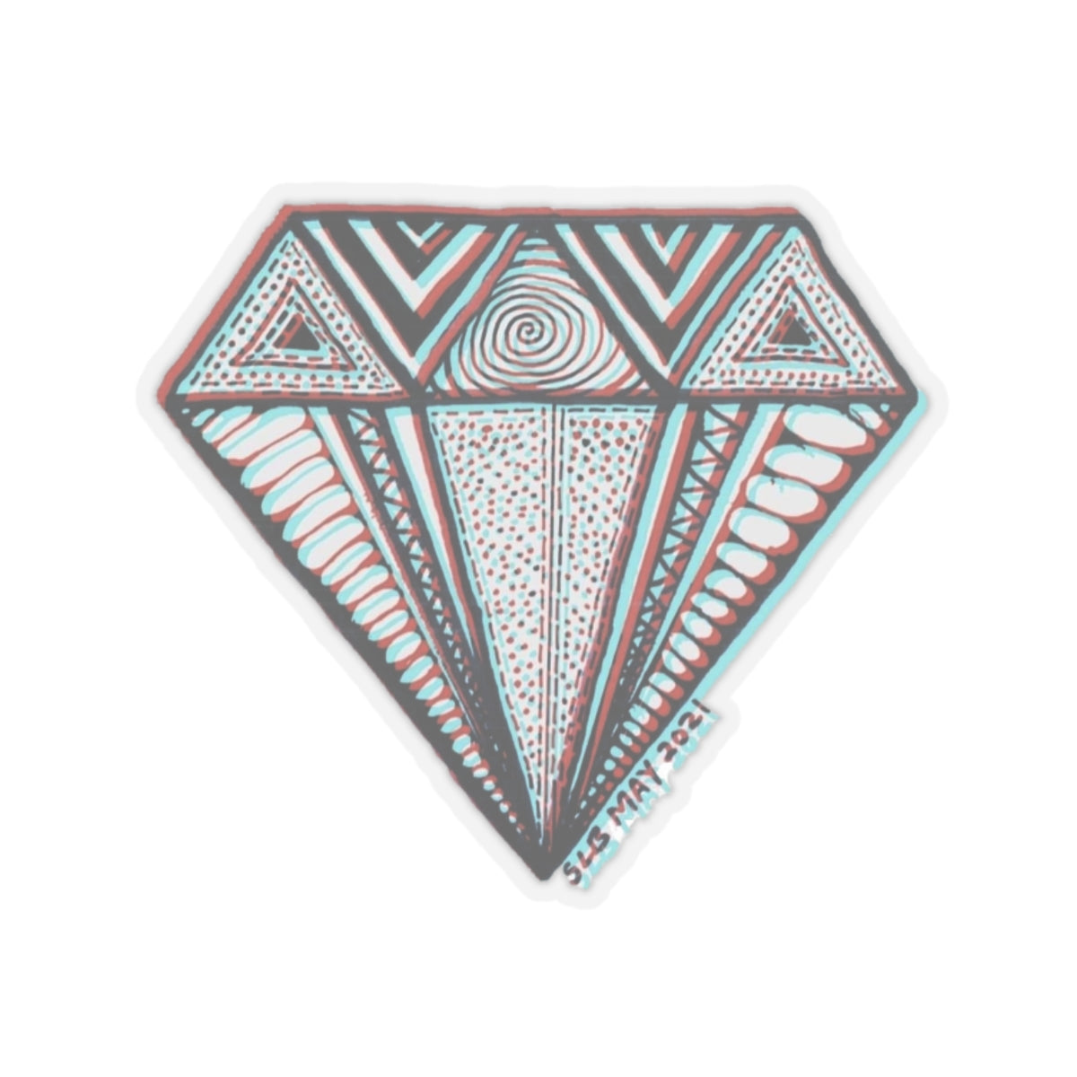 Zentangle Diamond Color - Kiss-Cut Stickers