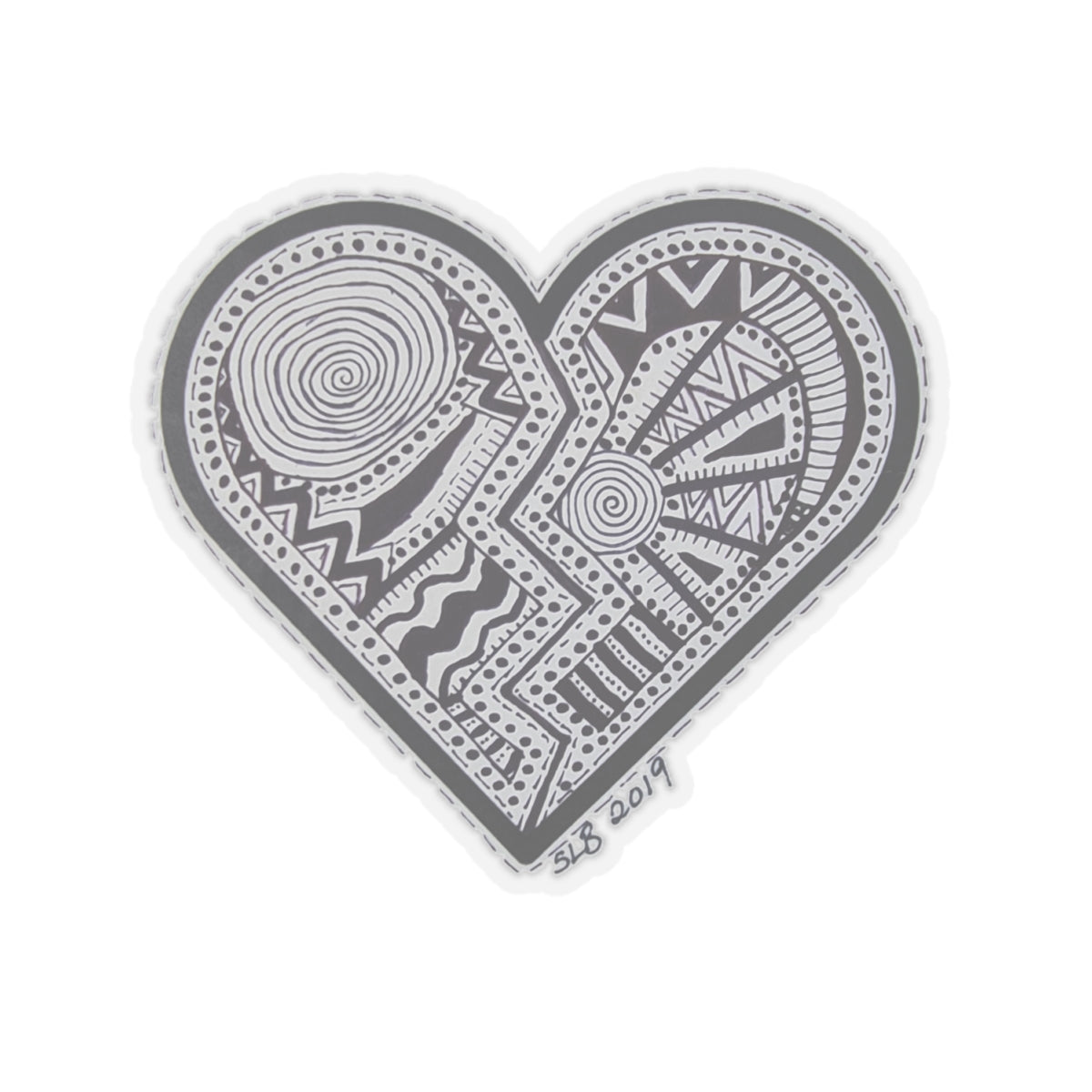 Zentangle Heart Blk - Kiss-Cut Stickers