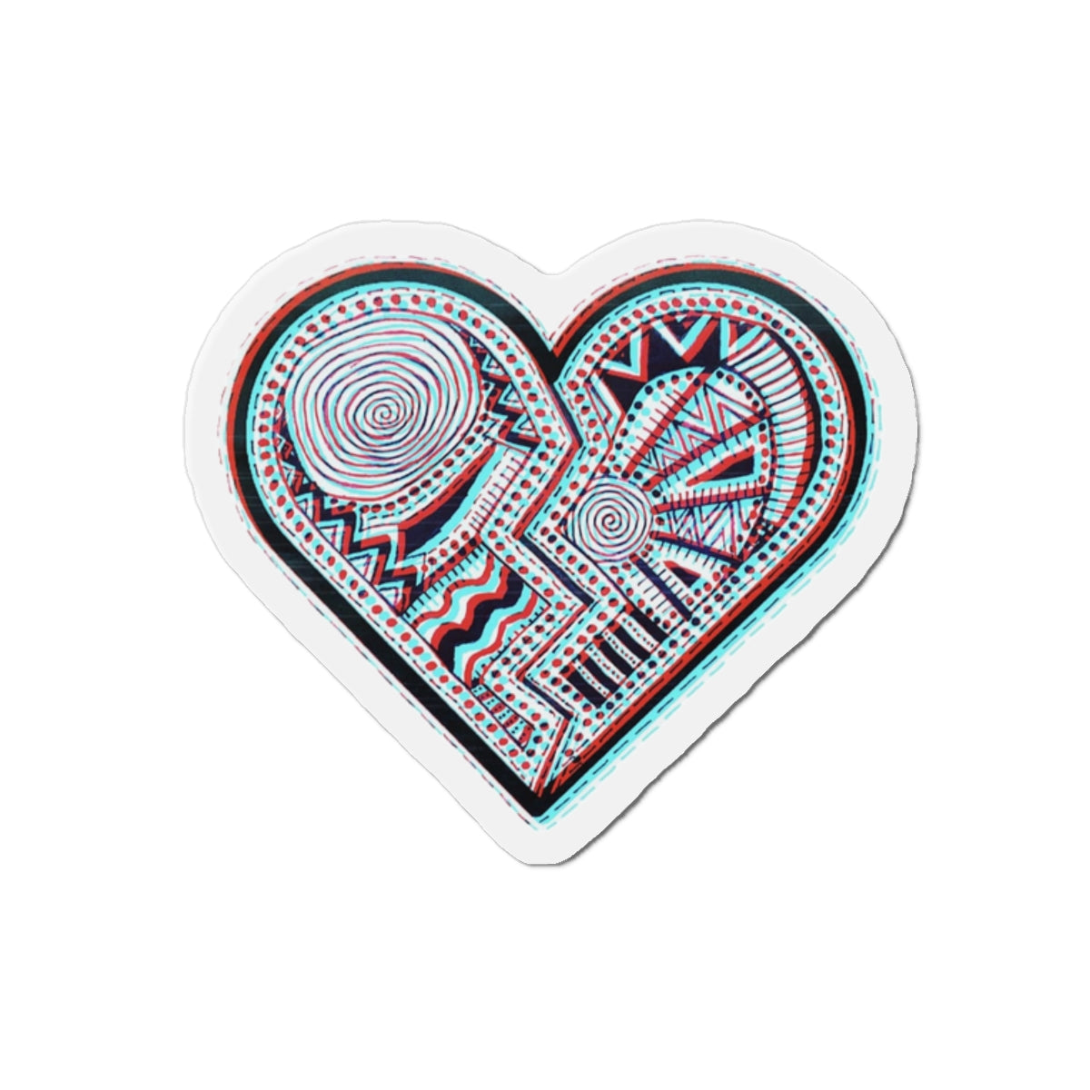 Zentangle Heart Color - Die-Cut Magnets