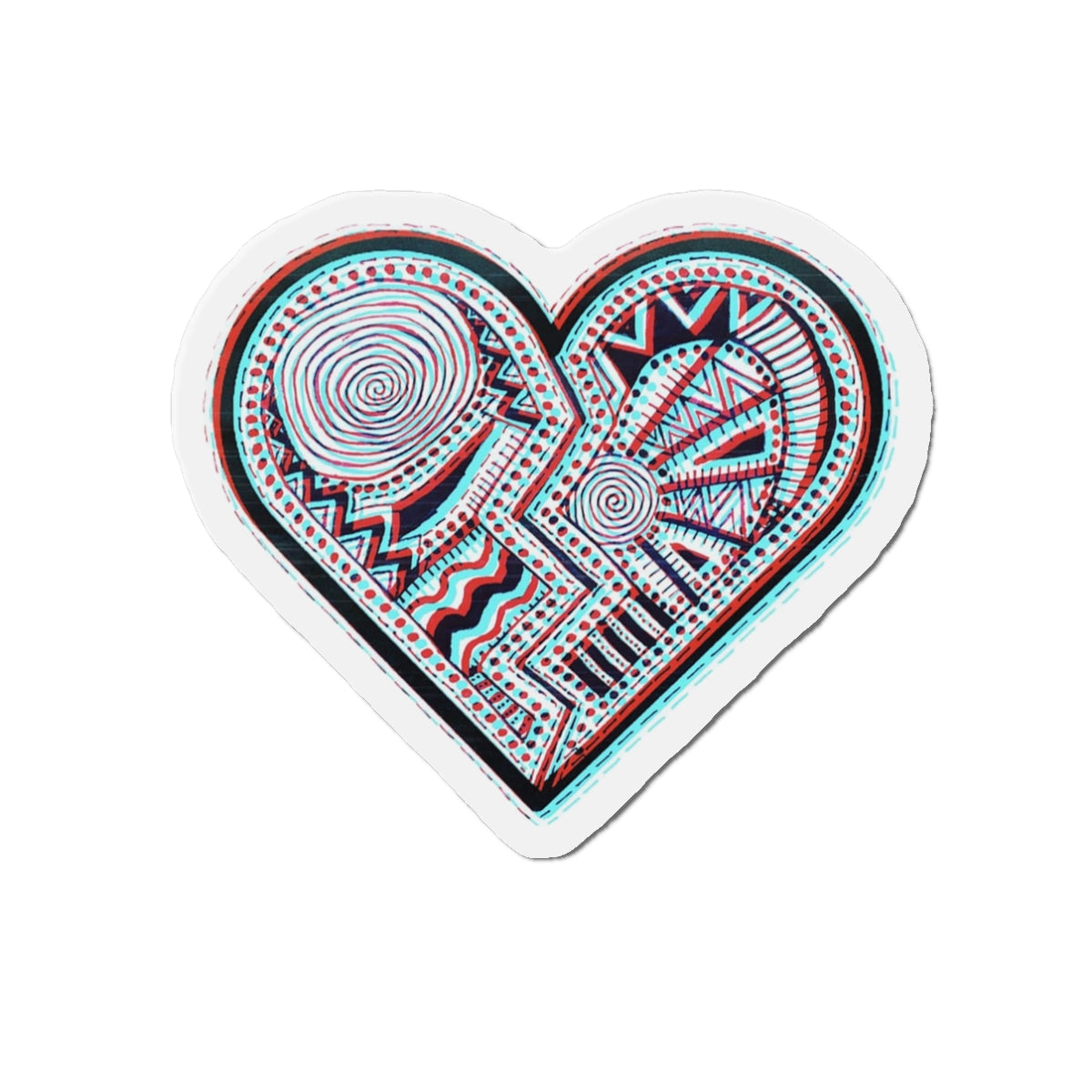 Zentangle Heart Color - Die-Cut Magnets