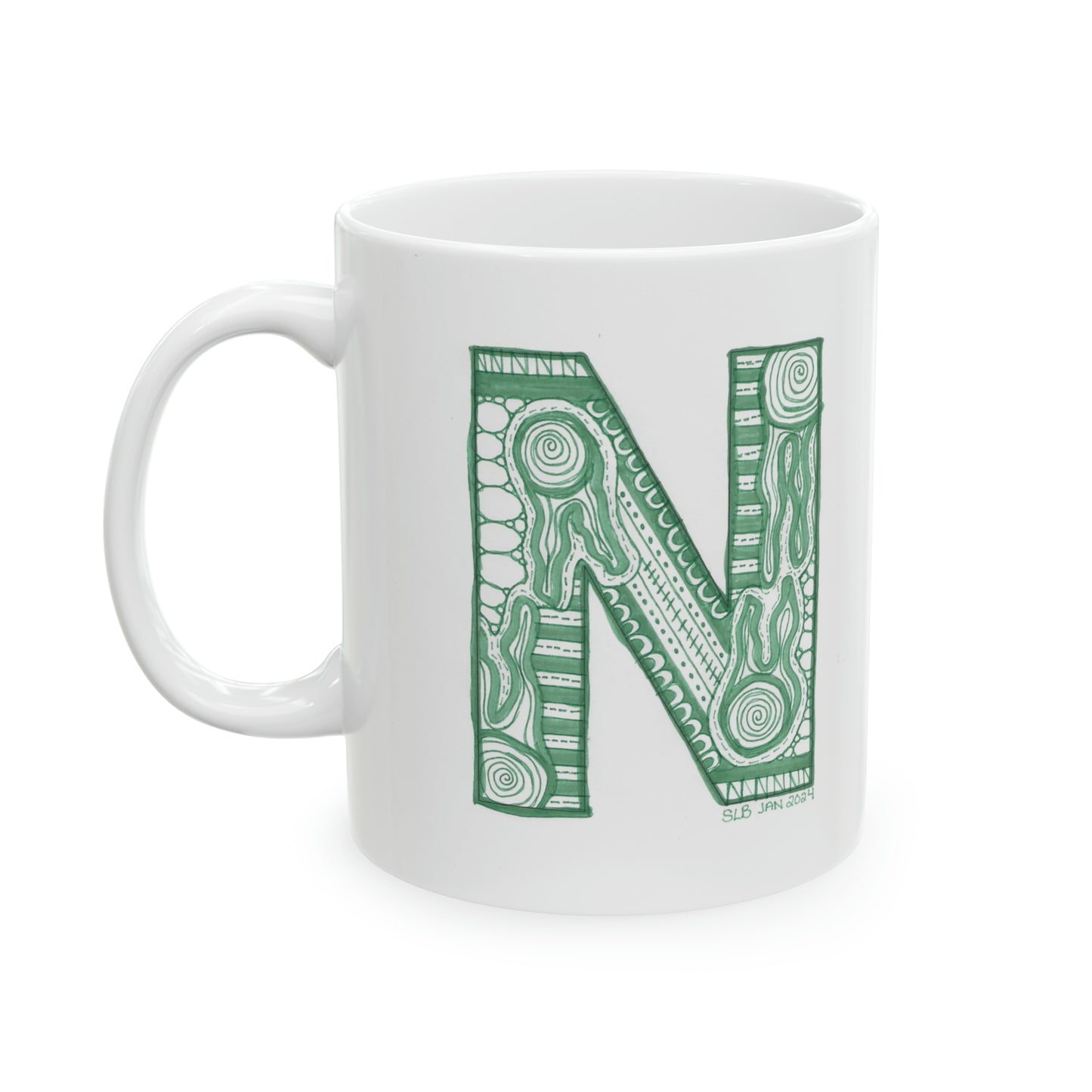 Zentangle N - Ceramic Mug, 11oz