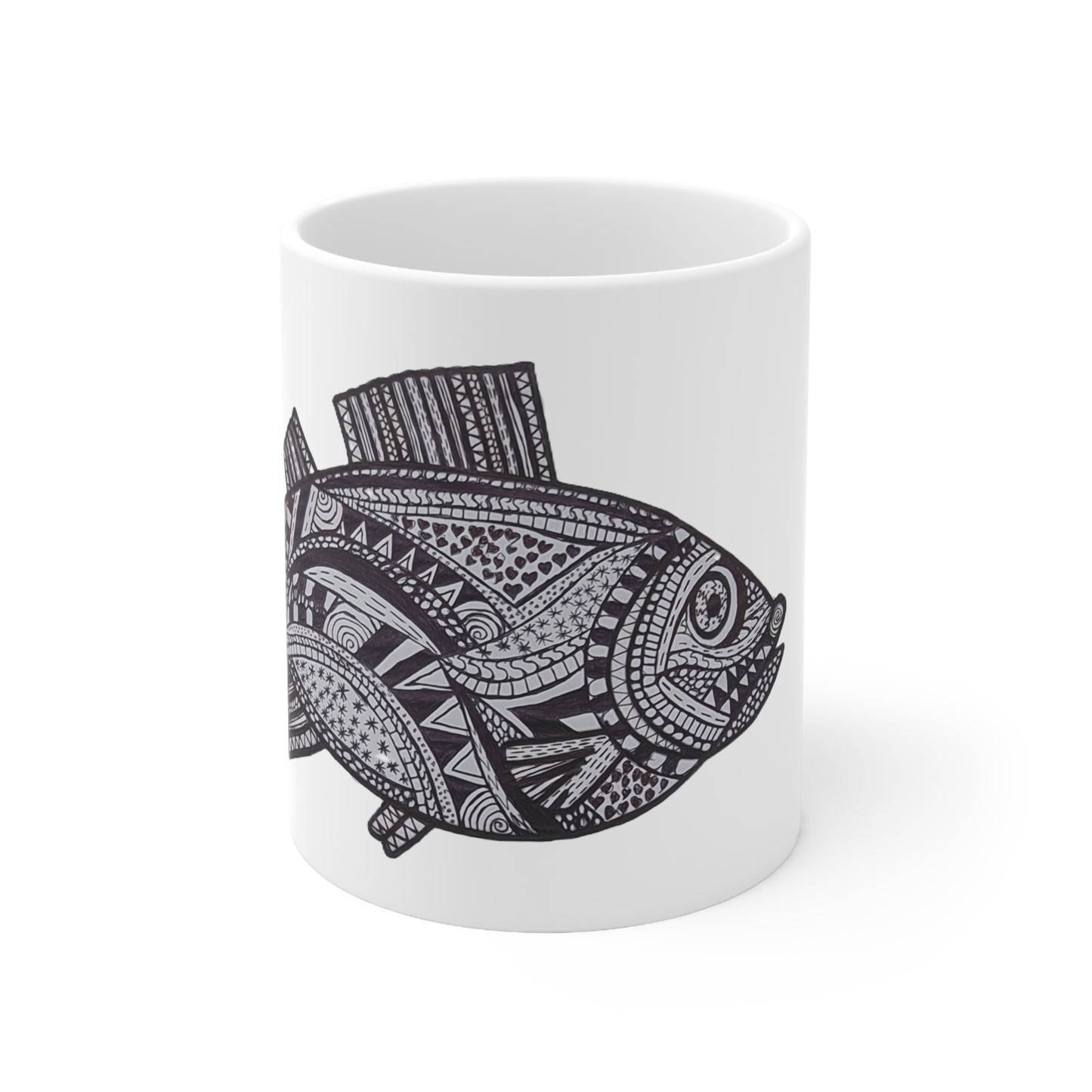 Zentangle Fish - Ceramic Mug 11oz