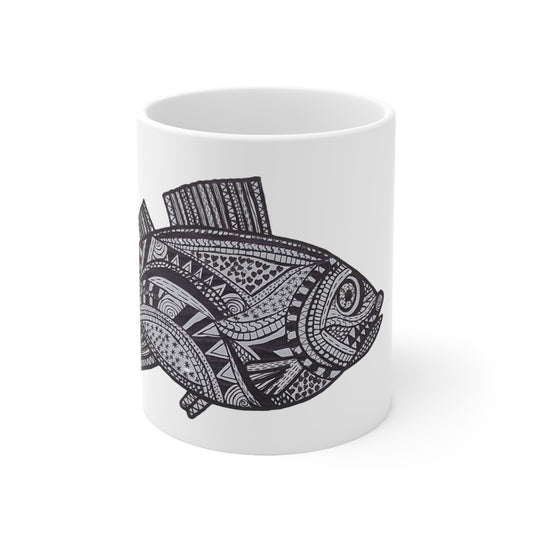 Zentangle Fish - Ceramic Mug 11oz