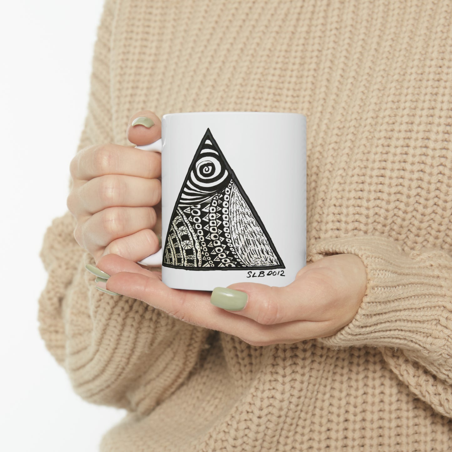 Zentangle Triangle - Ceramic Mug 11oz