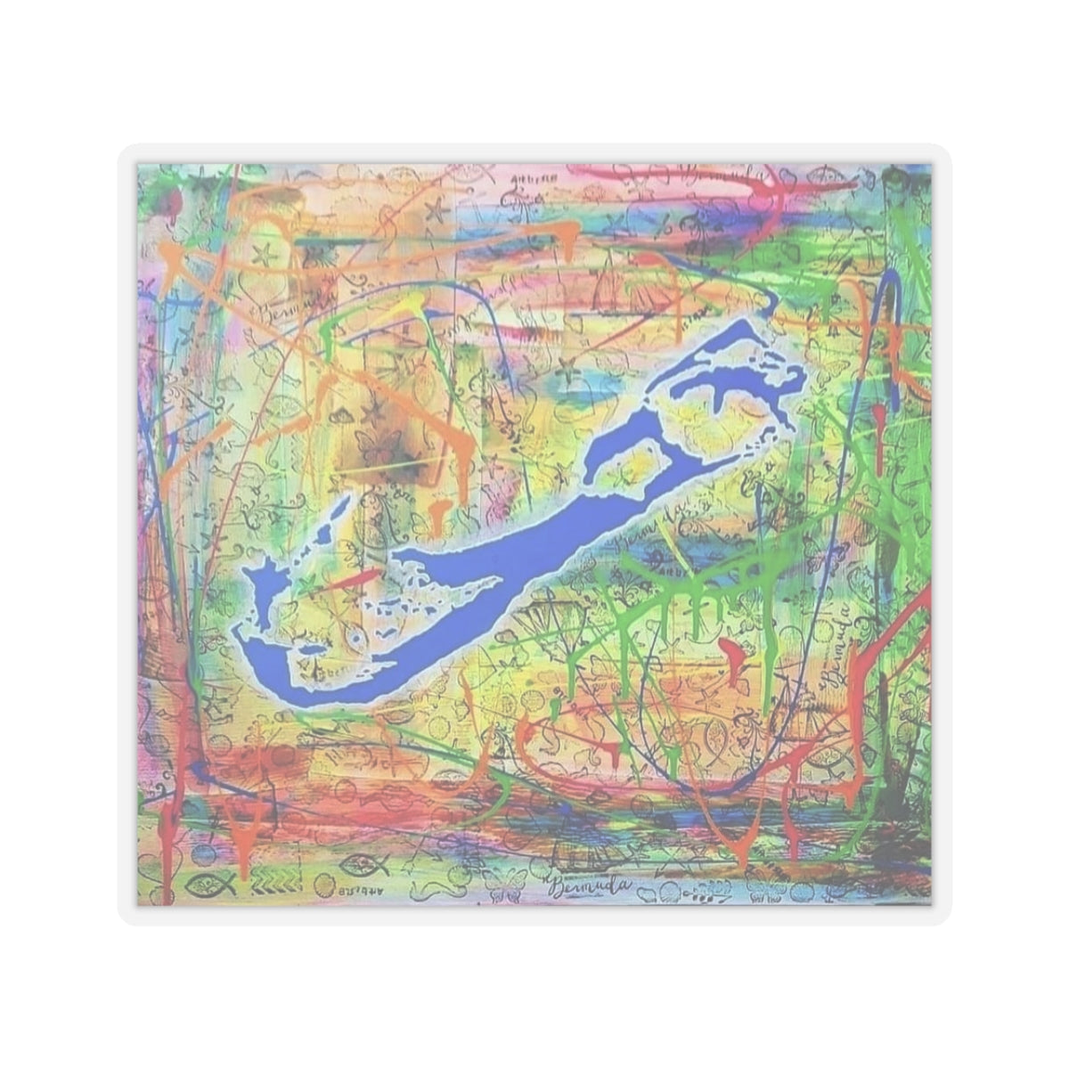 Neon Bermuda - Kiss-Cut Stickers