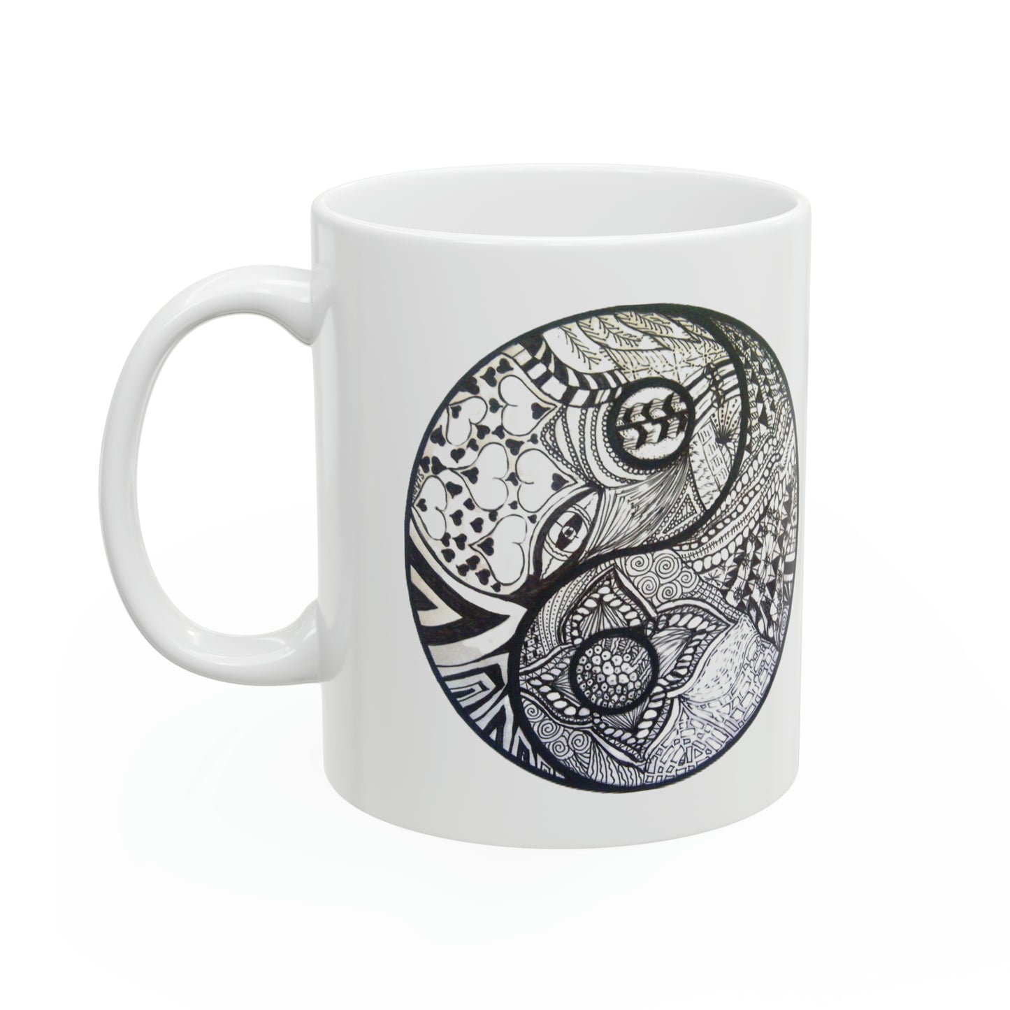 Zentangle Ying/Yang - Ceramic Mug 11oz