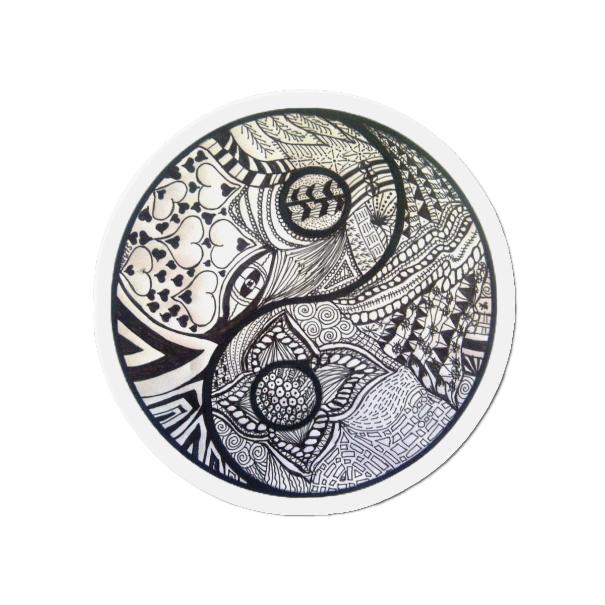 Zentangle YingYang - Die-Cut Magnets