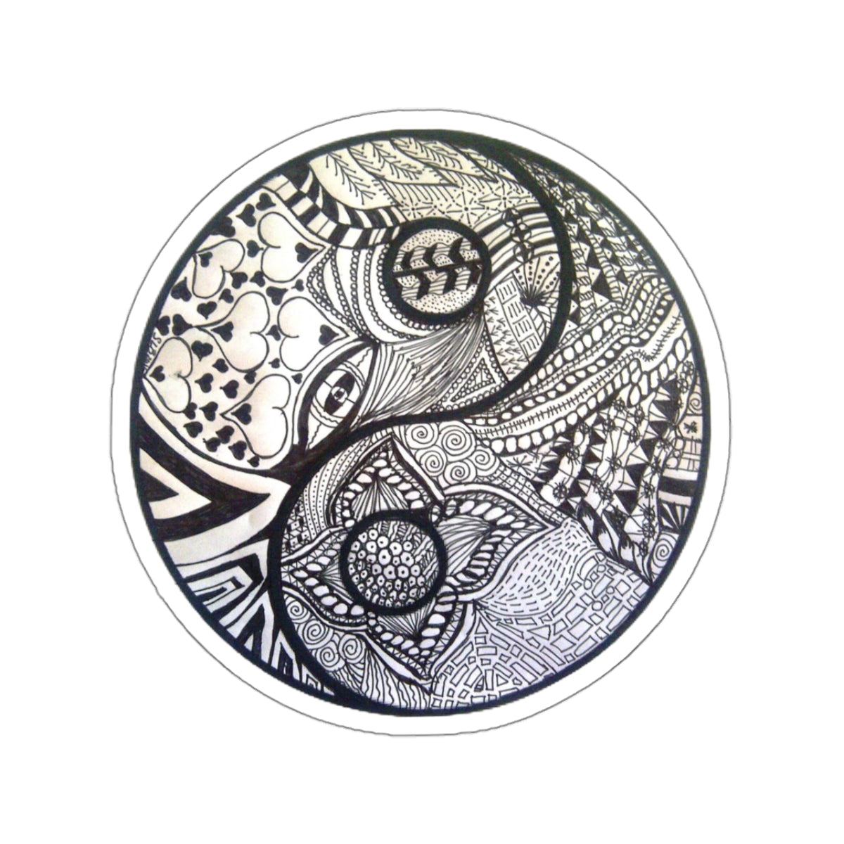 Zentangle YingYang - Kiss-Cut Stickers