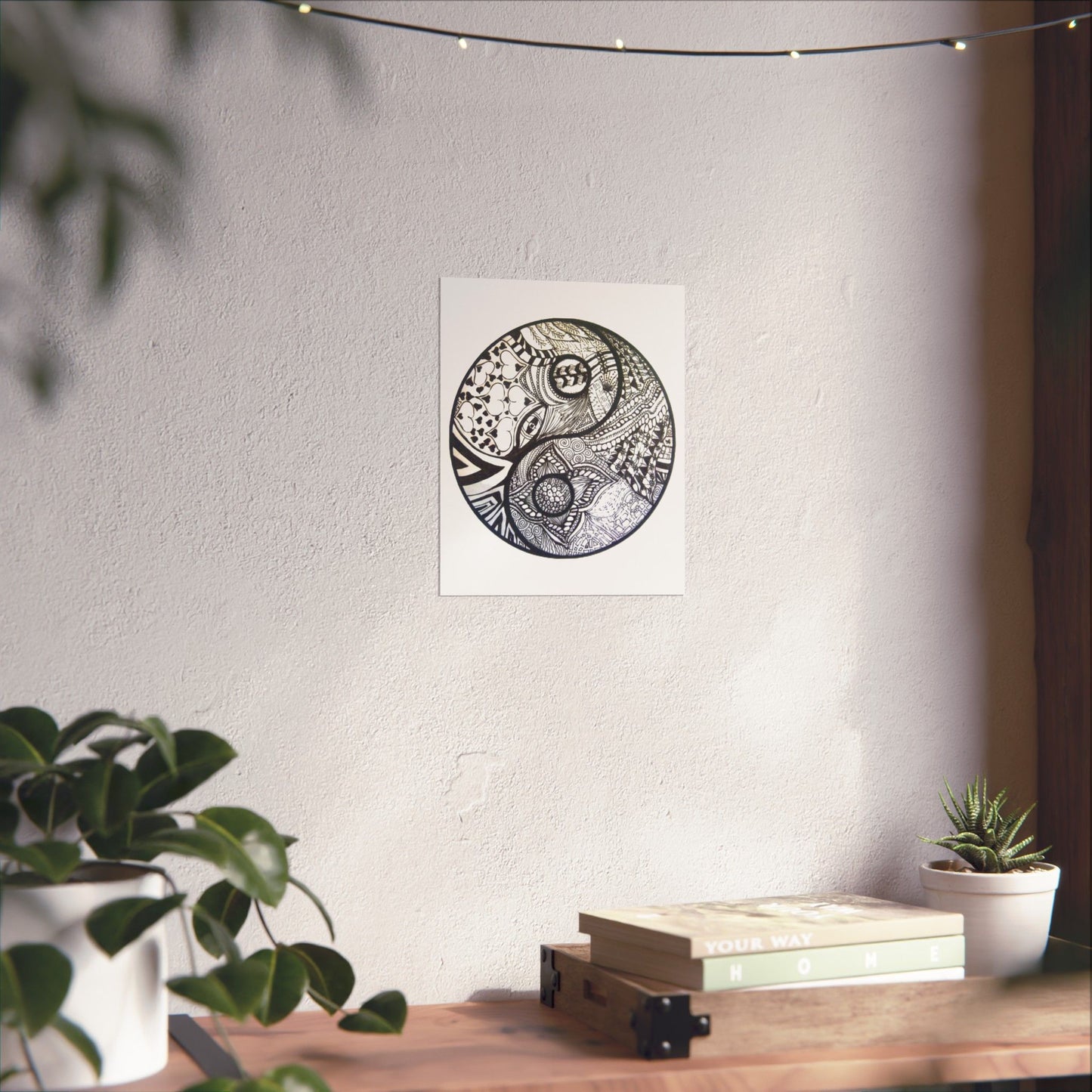 Zentangle YingYang - Art Print