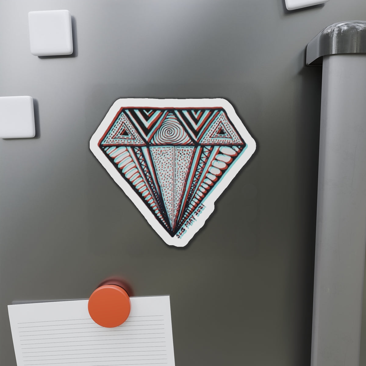 Zentangle Diamond Color - Die-Cut Magnets