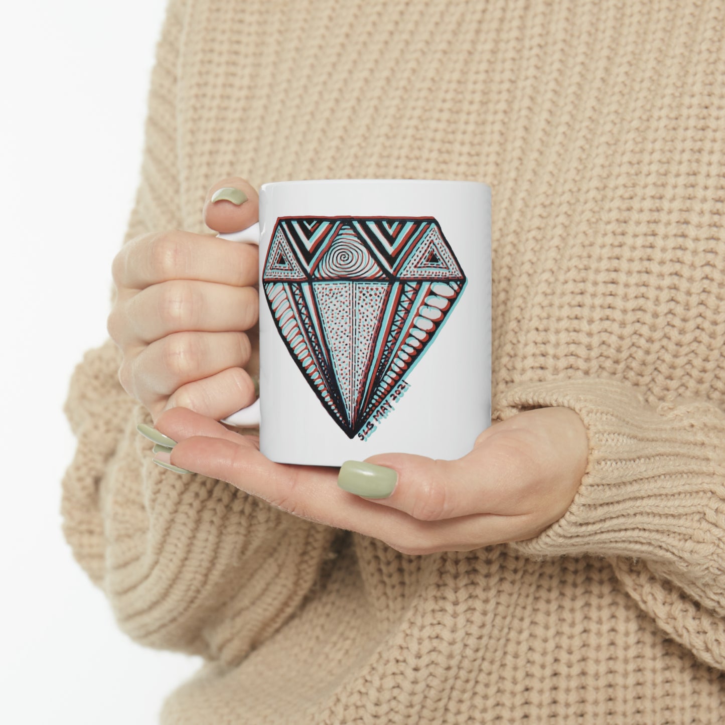 Zentangle Diamond - Ceramic Mug 11oz