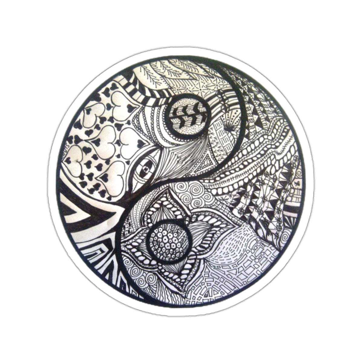 Zentangle YingYang - Kiss-Cut Stickers