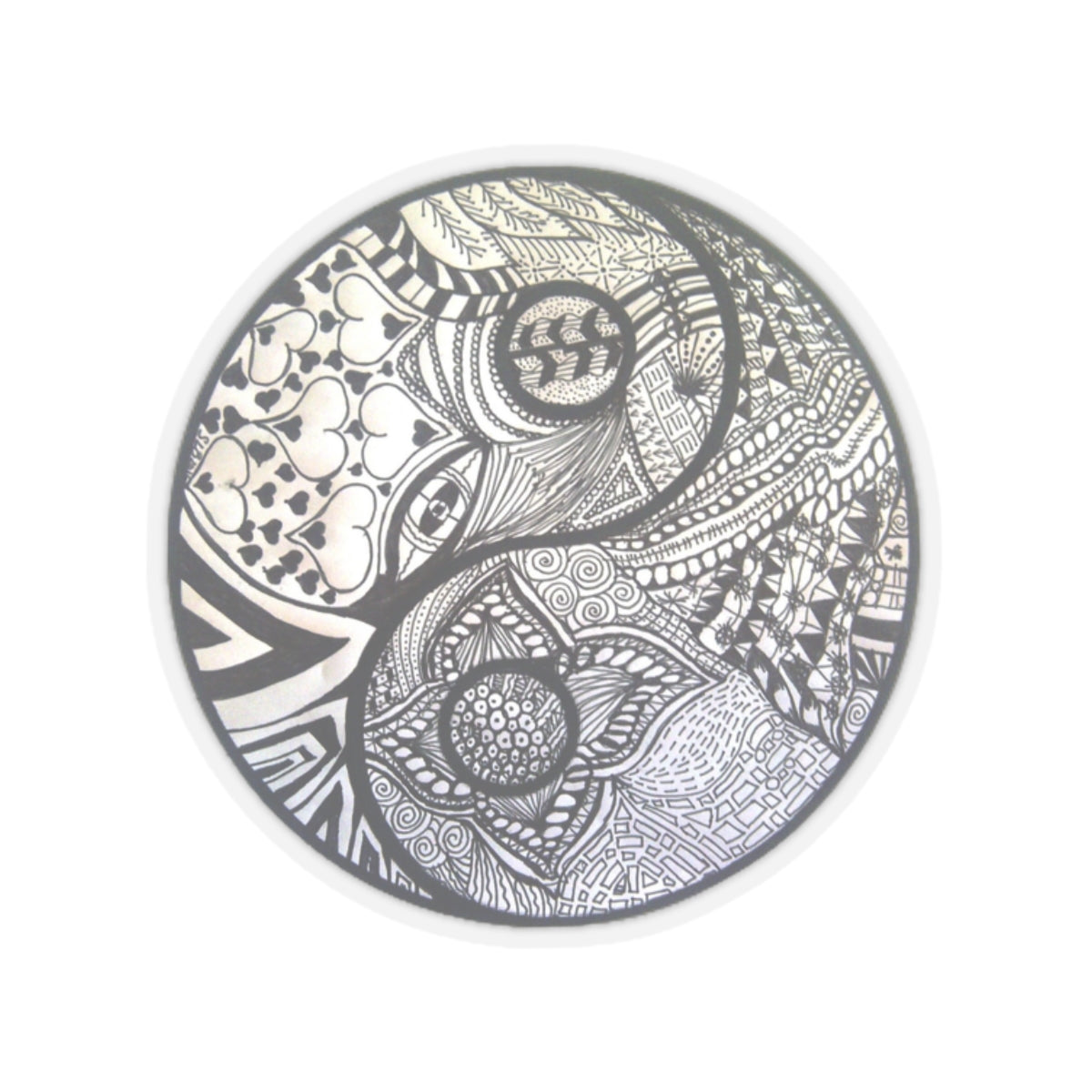 Zentangle YingYang - Kiss-Cut Stickers