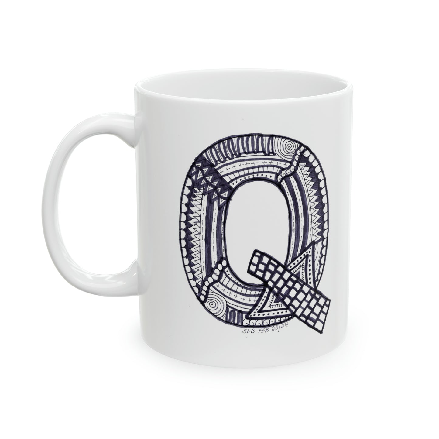 Zentangle Q - Ceramic Mug, 11oz