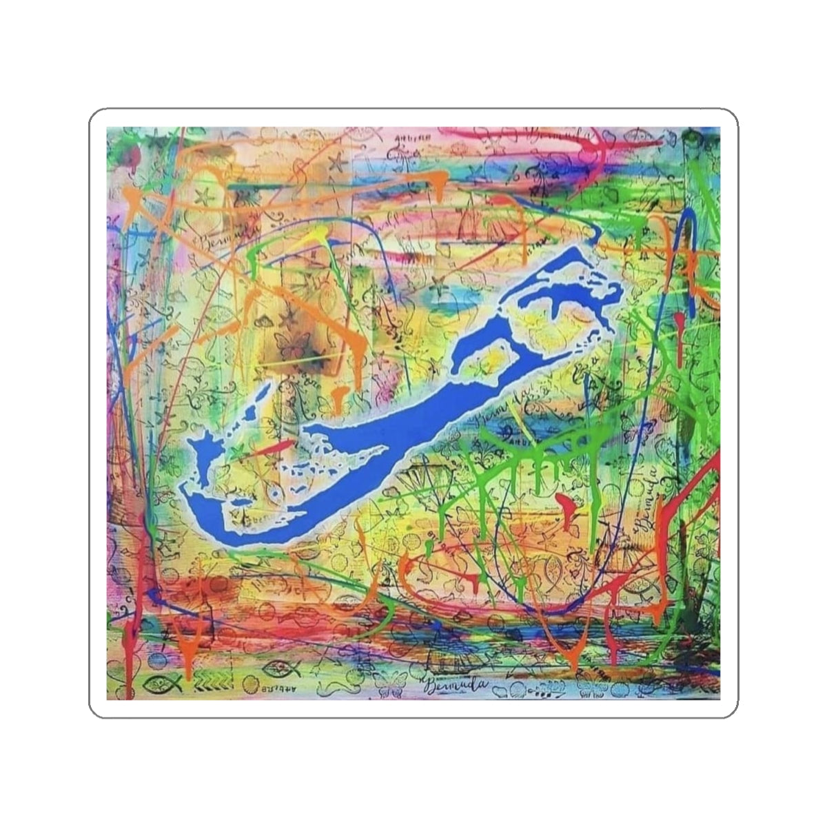 Neon Bermuda - Kiss-Cut Stickers