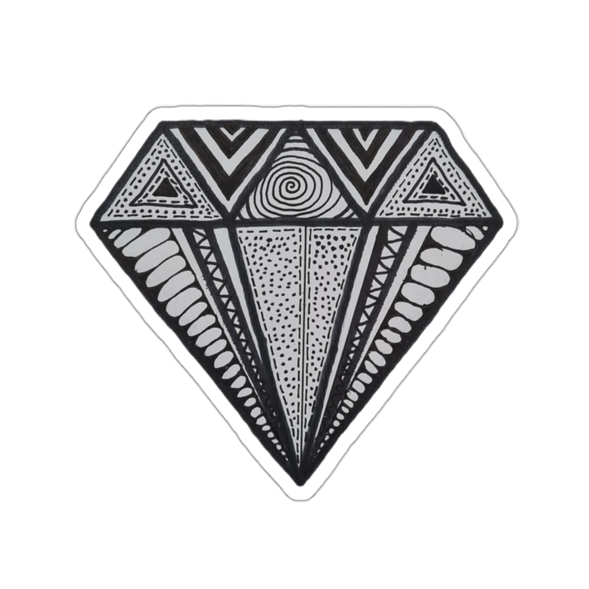 Zentangle Diamond Blk - Kiss-Cut Stickers