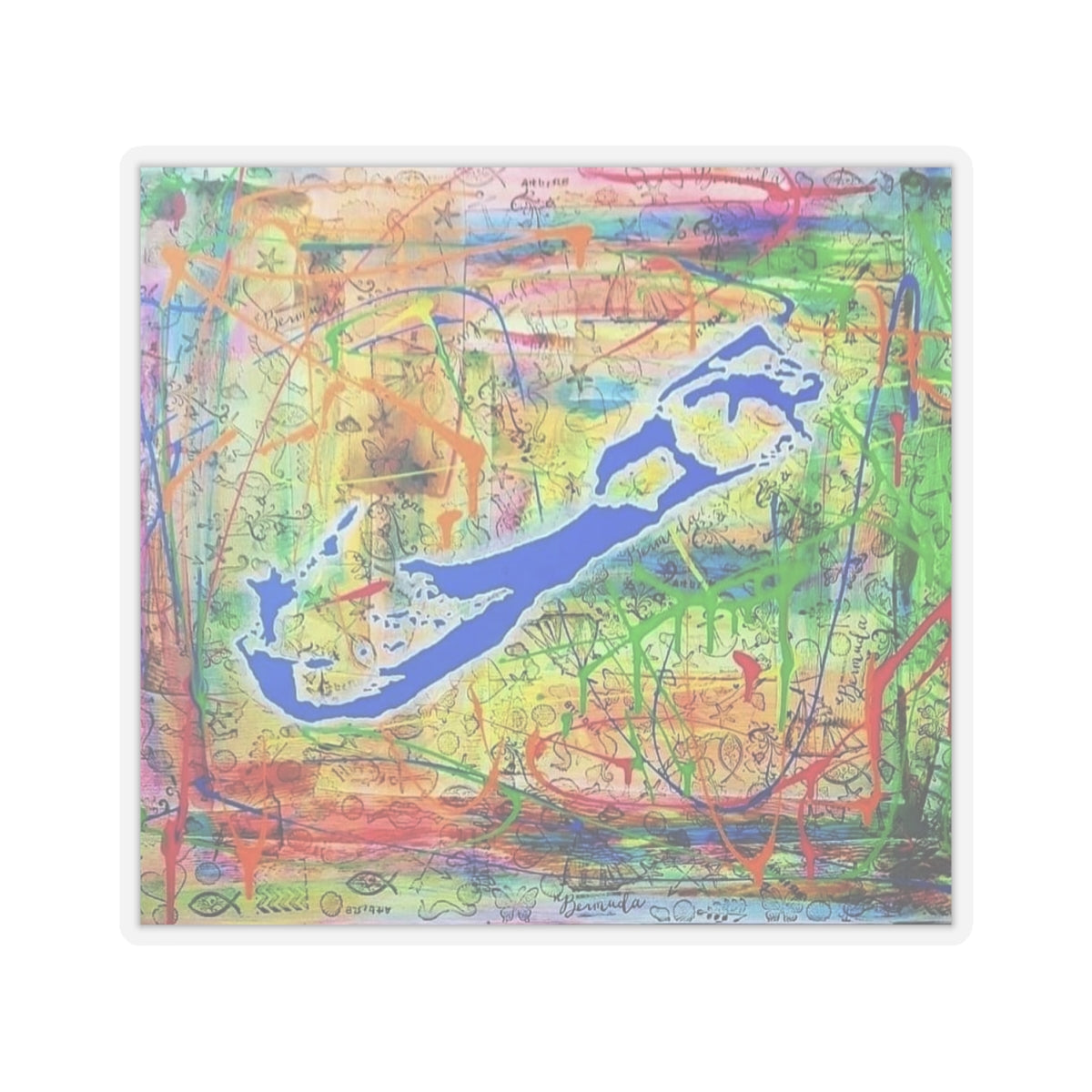 Neon Bermuda - Kiss-Cut Stickers