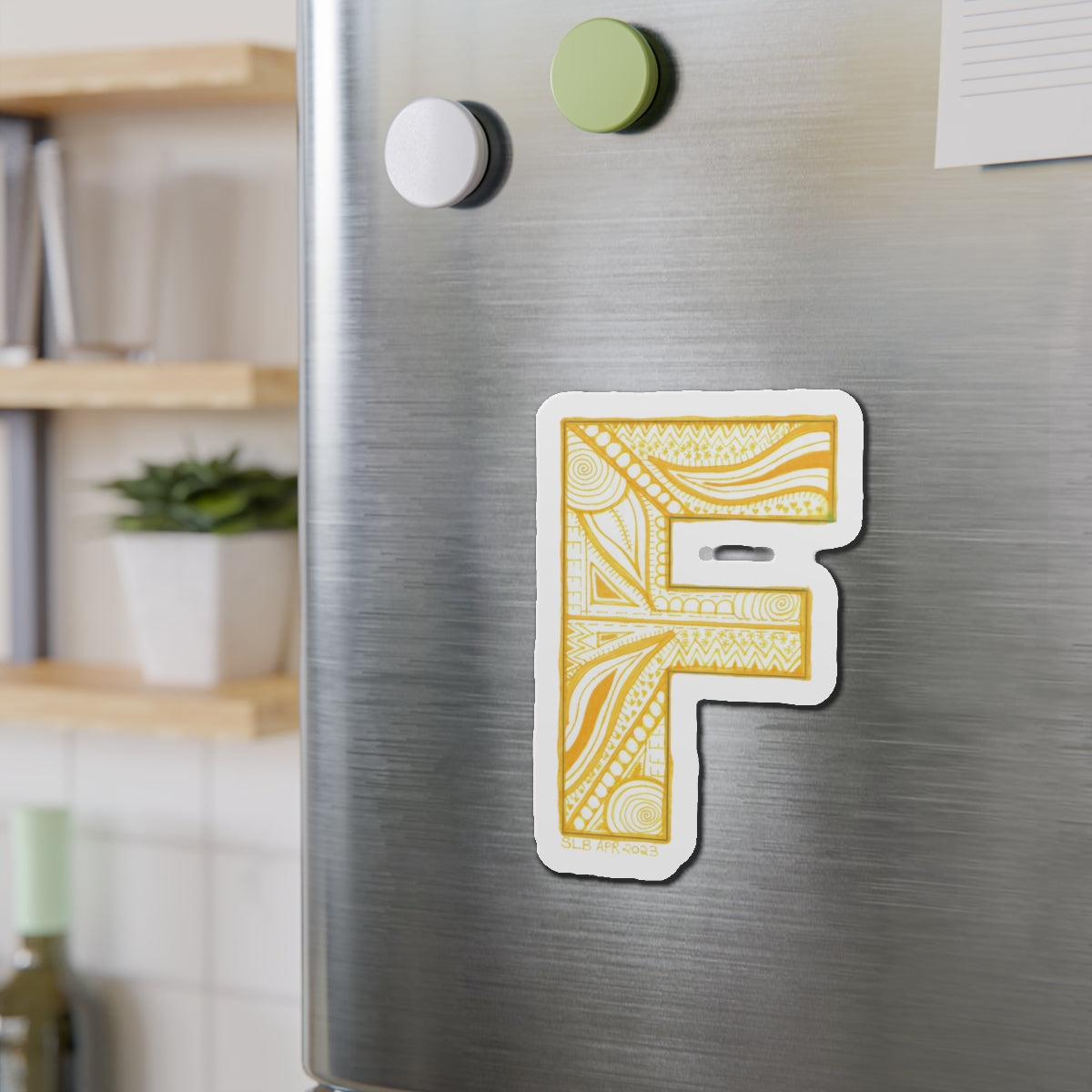 Zentangle F - Die-Cut Magnets