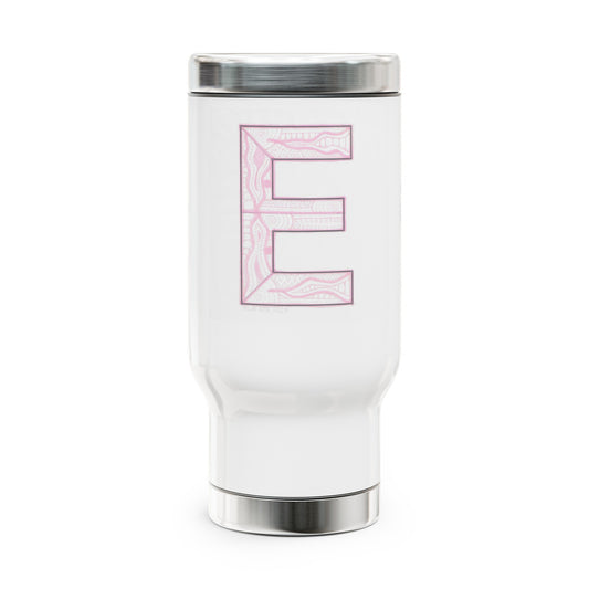 Zentangle E - Stainless Steel Travel Mug with Handle, 14oz