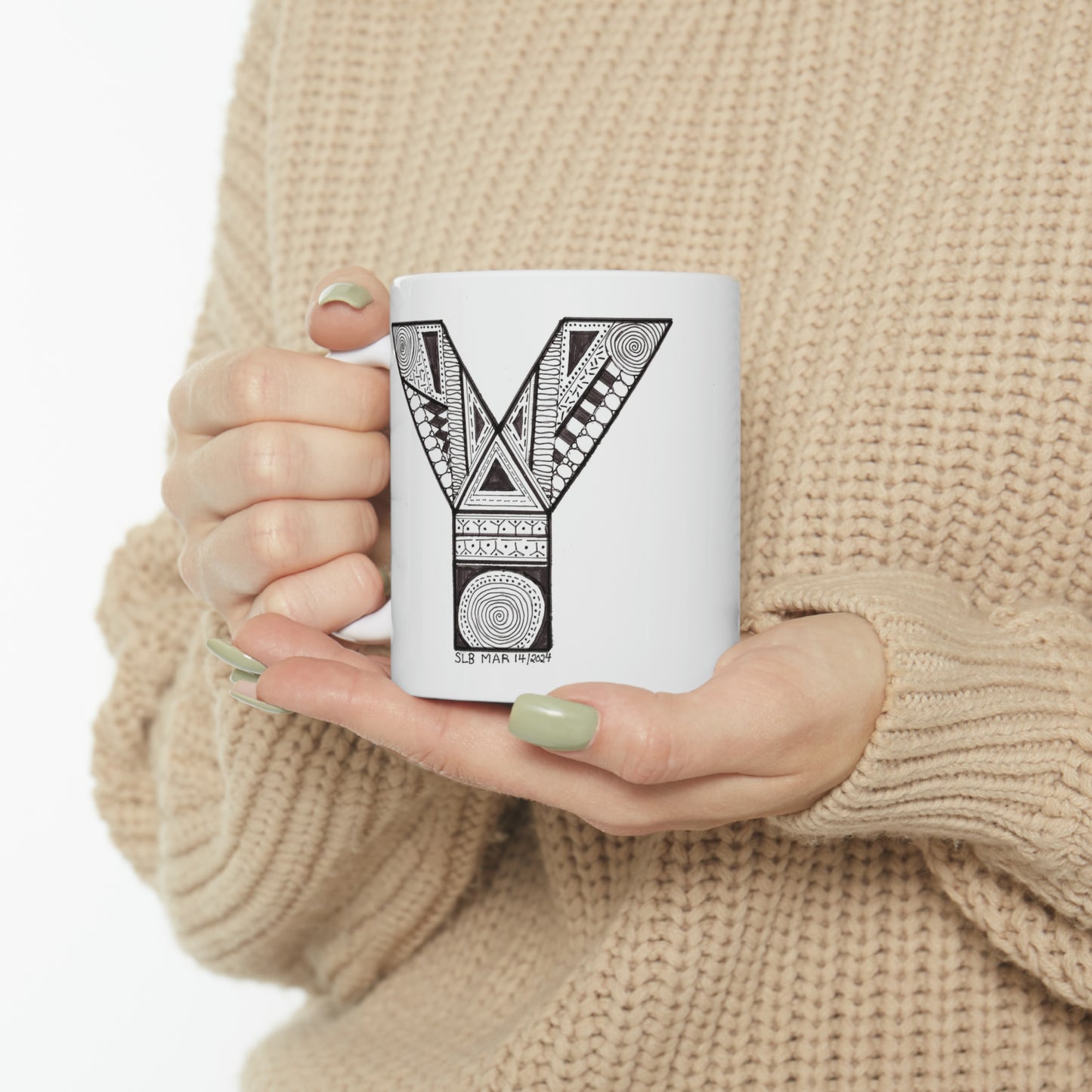 Zentangle Y - Ceramic Mug, 11oz