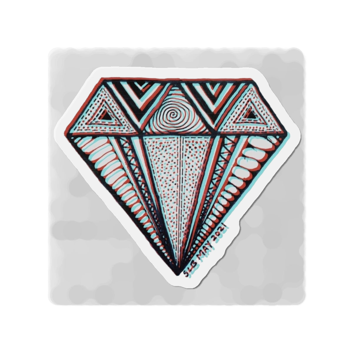 Zentangle Diamond Color - Die-Cut Magnets