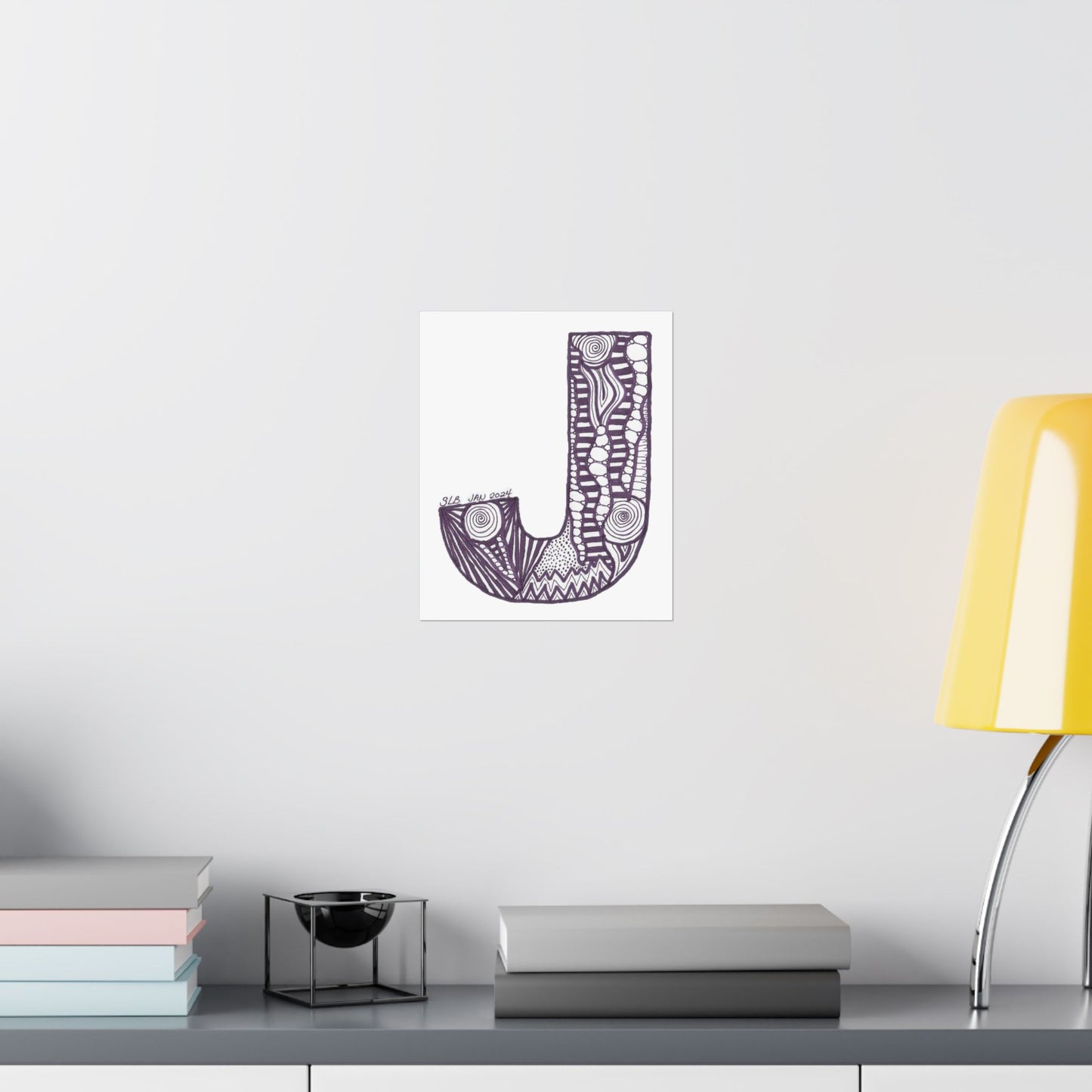 Zentangle J - Art Print