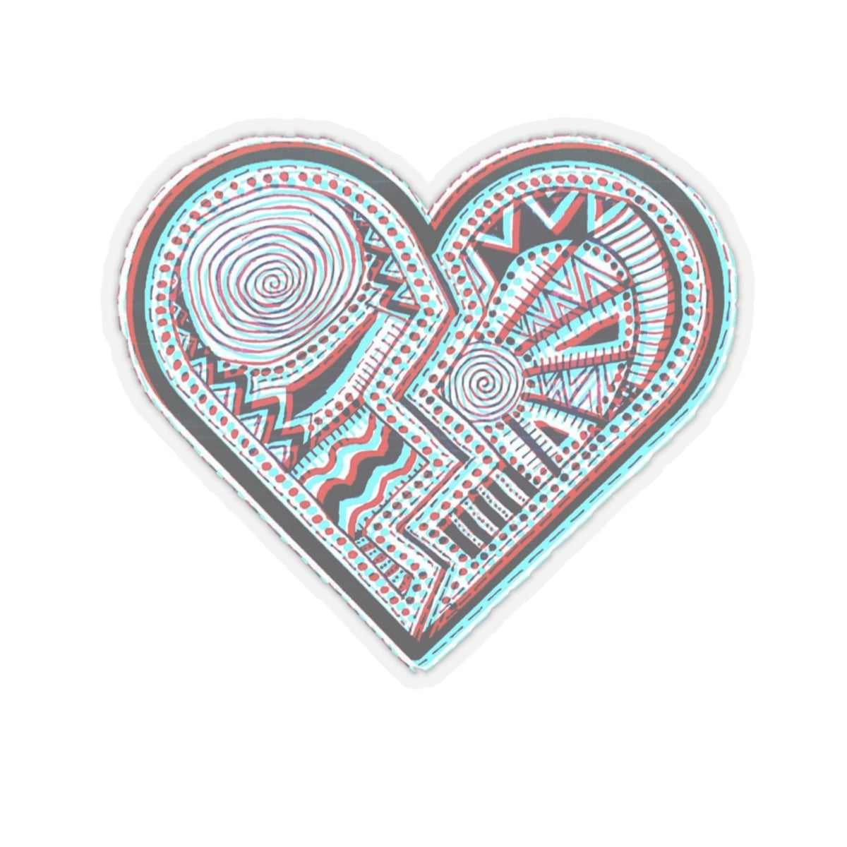 Zentangle Heart Color - Kiss-Cut Stickers