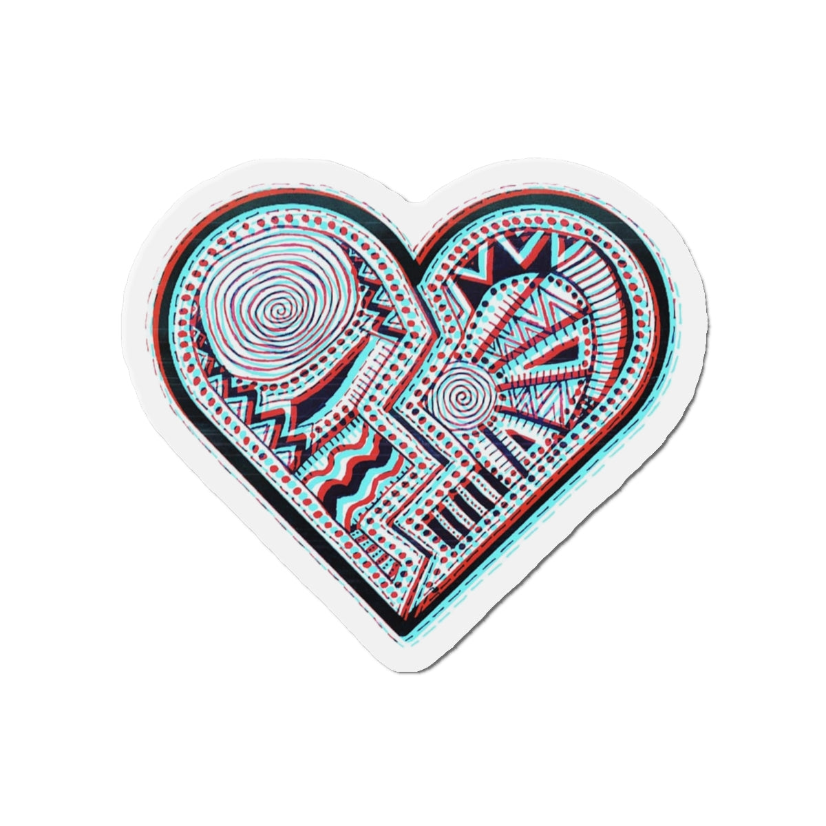 Zentangle Heart Color - Die-Cut Magnets
